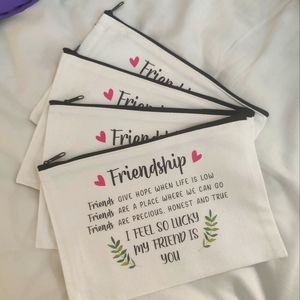 Canvas friendship zip up bags